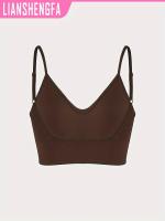 Sujetador deportivo clásico sin espalda con cuello halter y yoga acanalado de punto para cultivo de cabello. - details 10