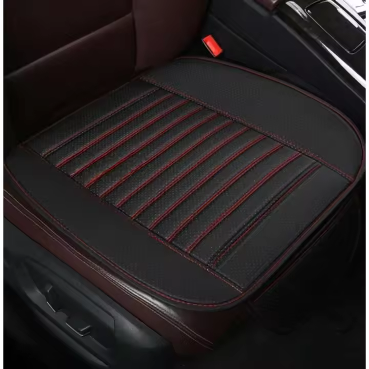 Asiento de coche de cuero de una sola pieza sin respaldo, piel de vaca especial, carbón de bambú, cojín de asiento universal - 1