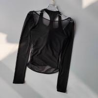Camiseta de Yoga para Mujer de Manga Larga Top Deportivo de Nylon con Almohadilla - details 11