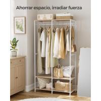 Armario Portátil Plegable Organizador de Ropa con Barras de Colgar Estantes de Almacenamiento con Ganchos Extraíbles Marrón Rústico Tamaño 40 x 94,5 x 180 cm - details 16