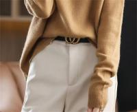 Suéter de punto de Cachemira y lana merina para mujer, camisa de manga larga con cuello en V, jersey, ropa de otoño, Top - details 8
