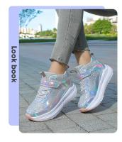 Nuevo modelo 2025 Patines deportivos en línea de 4 ruedas para niños, zapatillas deportivas de buena calidad para interiores, a la moda. - details 23