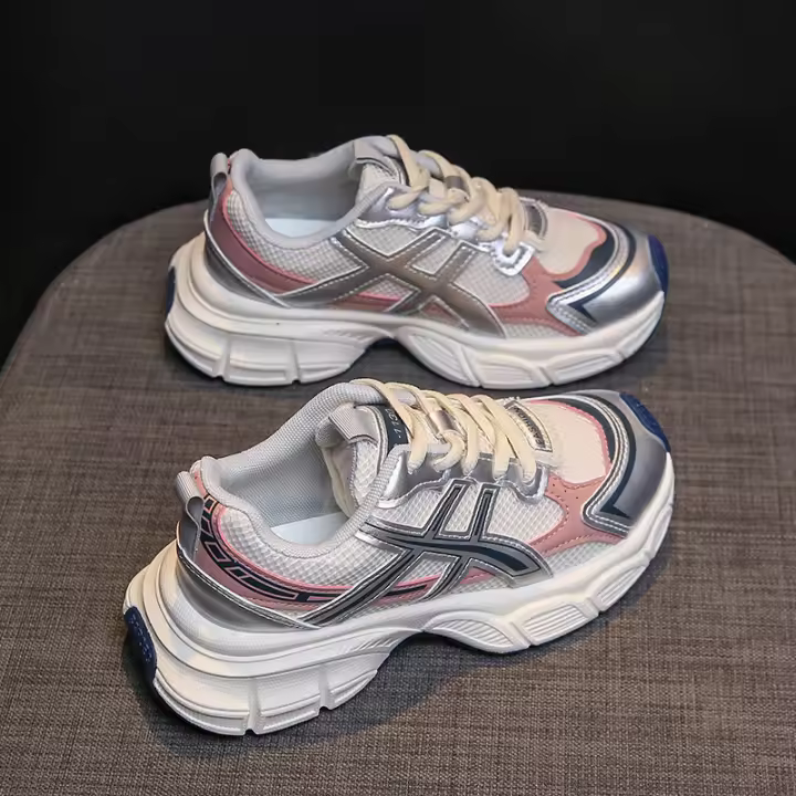 Verano Nuevo 2025 Transpirable Papá Casual Estudiantes Plataforma Zapatos para Correr para Mujeres - 1