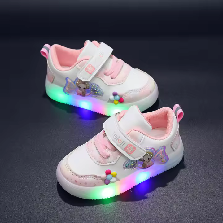 Zapatillas Deportivas de Luce LED para Niñas Zapatos de Principesa de Cuero con Cierre de Velcro - 1