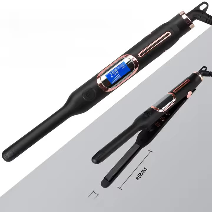 Mini plancha de pelo plana para lápiz, plancha alisadora de barba de calentamiento rápido, plancha plana pequeña para alisador de pelo corto - 1