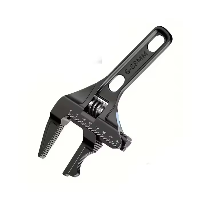 Llave de baño de mango corto, llave ajustable de gran apertura, tuerca de tubo, llave de plomería para fregadero de inodoro - 1