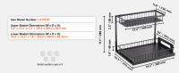 Organizador de Gabinete de Deslizamiento de Doble Nivel Succebuy Ancho de 10.7'' x Altura de 14.2'' - details 6