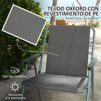 Juego de Sillas de Camping Plegables 4 Piezas de Tela Oxford Marco de Acero Reposabrazos - details 4