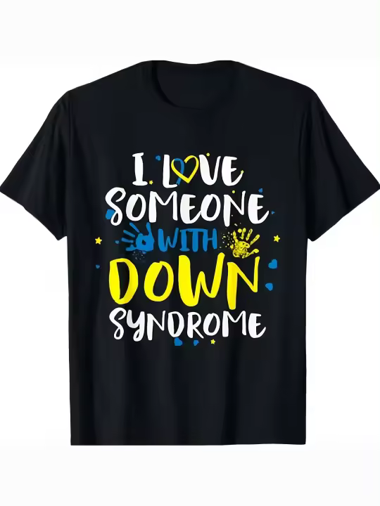 Camiseta de Conciencia de Trisomía 21 Cuello Redondo Manga Corta Material de Algodón Suave y Cómodo - 1