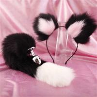 Consolador Leten, diademas con orejas bonitas, cola de conejo y zorro, tapón Anal de Metal, accesorios eróticos para Cosplay, juguete sexual para adultos para parejas - details 3
