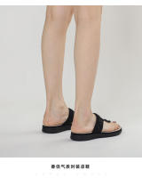 Chanclas para mujer, moda exterior, verano 2025, sandalias de cuña con suela gruesa - details 6