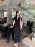 Vestido adelgazante y ceñido a la cadera para mujer, estilo francés de vacaciones, puro deseo de verano, sensación de alta gama, camisola larga - details 3