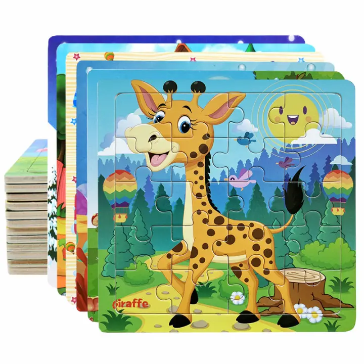 Rompecabezas Educativo de Madera con Diseño de Animales y Letras Juego de Mesa para Aprendizaje Infantil Marca Diikamiiok Estilo de Dibujo Animado Recomendado para 4-6 Años - 1