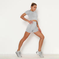 Hamidou-camisetas deportivas de Yoga para mujer, Tops sin costuras para Fitness, ropa deportiva para correr y gimnasio - details 53