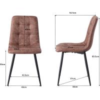 Juego de Comedor de Mesa Redonda 100cm con 4 Sillas Conjunto de Mesa y Sillas de Comedor, Cocina y Salón (Madera Oscura+Marrón Claro (PU)) - details 6