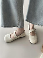 Zapatos Mary Jane planos de fondo francés, con punta redonda, boca poco profunda, estilo retro, para mujer. - details 29