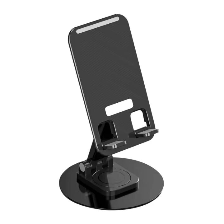 Soporte plegable de aleación de aluminio para teléfono móvil, soporte telescópico para tabletas, altura giratoria 360, ajustable, antideslizante, para el hogar y la Oficina - 1