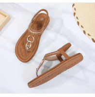 Sandalia Plana Mujer 2025 Boho Chic con Hebillas Metálicas de Lujo - Zapatos de Verano Cómodos para Playa, Fiesta y Diario, Moda Primavera-Verano Elegante - details 28