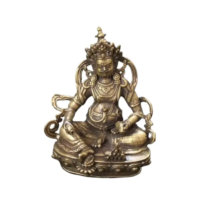 Latón amarillo Dios de la riqueza Buda Oficina Sala de estar Artesanía de cobre Adorno para el hogar Oferta de regalo de apertura - 1