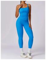 Conjunto de Yoga de 2 Piezas para Mujer Pantalones de Alta Cintura con Talle en la Articulación y Sujetador Cortado para Gimnasio Ropa de Entrenamiento de Primavera/Verano Material Exterior de Nylon - details 5