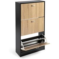 Mínimalista Diseño de Puerta Oscilobatiente 6 Baldas para 28 Zapatos Estructura Blanco/Taupe - details 11