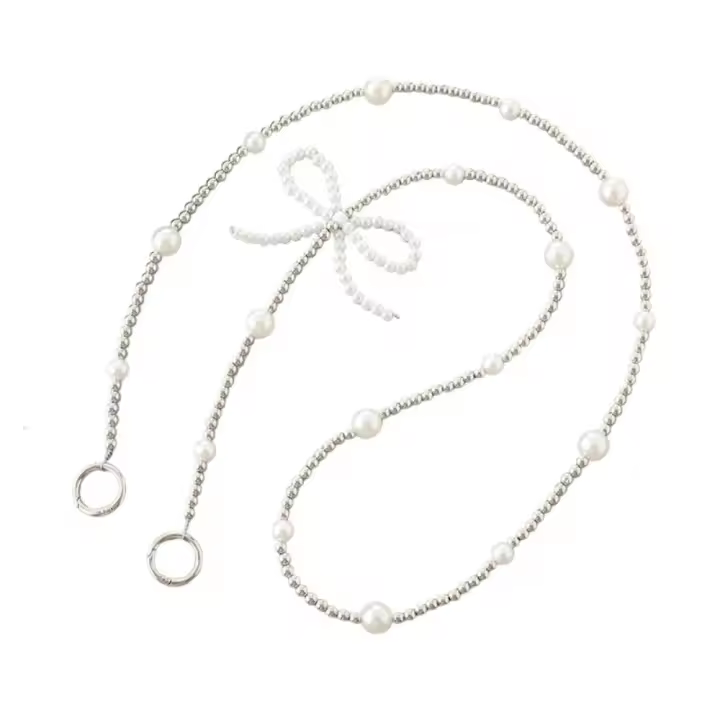 Cadena larga DIY para teléfono móvil, lazo, bolso antipérdida, cordón cruzado Y2k, reemplazo de lazo de perlas, cordón para teléfono, correas para bolso - 1