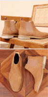 Nuevas botas Chelsea, botines cortos de piel abatible, botas de gamuza de vaca de cuero genuino para hombres - details 9