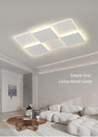 LEFAN-Luz LED de techo minimalista para sala de estar, lámpara principal de 50CM con rejilla blanca para dormitorio, moderna y minimalista - details 0