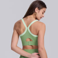 Hamidou-Sujetador deportivo de nailon para mujer, camiseta sin mangas de Color sólido, transpirable, de secado rápido - details 24