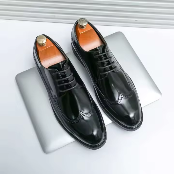 Producto más vendido 2025, zapatos de vestir de oficina de cuero genuino para hombre, estilo clásico italiano de lujo, Oxford - 1
