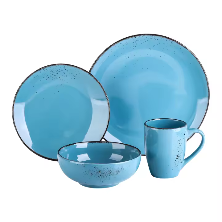 Vajilla de Cerámica para Cena Vancasso Navia con Plato de Cena Plato de Postre y Bol de 800ml Juego para 4 Personas Diseño Redondo Material Stoneware Producto Especialmente Diseñado para Pasta Adecuado para Todas las Estaciones - 1