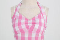 Vestido de fiesta para mujer, con cinturón de cuello colgante rosa, vintage - details 3