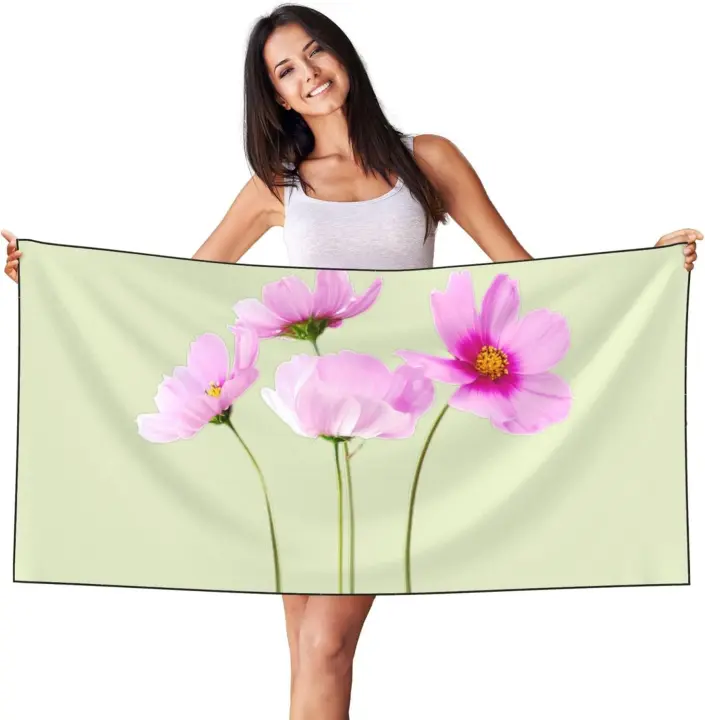 Toallas de camping con estampado de hojas de rosas para hombre y mujer, toallas VIE para piscina, baño, natación, yoga y spa - 1