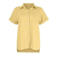 Camisa Simple y a la Moda para Mujer Algodón y Lino Informales, Clásicas con Manga Corta y Borlas - details 56