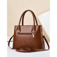 Bolsos retro de color sólido para mujer, elegante bolso cruzado de cuero de PU, bolsos de oficina de moda - details 0