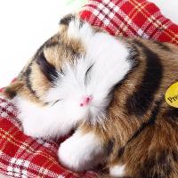 Juguetes de peluche de simulación de animales para niños, muñeco de felpa para dormir, gatos con sonido, decoraciones de juguete, regalo de cumpleaños para niños - details 17