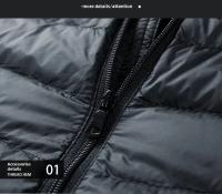 Chaqueta holgada de plumas de ganso blanco, chaqueta ligera con capucha, cuello alto para hombre, corte ajustado con capucha juvenil - details 46