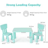Juego de Mesa y Silla Infantil, Mesa con 2 sillas de plástico para niños, Conjunto de pupitres de Actividades para niños, Set de Mueble Infantil de 3 Piezas, Apto para 1-7 años (Azul) - details 25