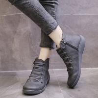 Botas Martin planas de otoño para mujer, botas cortas con cordones informales, zapatos para mujer - details 3