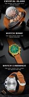 Reloj de cuarzo informal para hombre, correa de cuero genuino Crazy Horse, luminoso, resistente al agua, reloj de moda, regalo para él - details 7