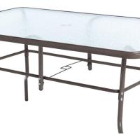 Mesa de jardín de Cristal y Acero |   De 150x90x75 cm |   Resistentes: Cristal Templado, Acero anticorrosión |   para 6 Personas |   para exterior |   Clásico - details 9