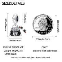Dijes de plata de ley 100% para mujer, joyería fina DIY, regalo con cuentas de circón y Material metálico de piedra Natural - details 16