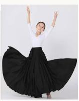 Falda Flamenco para niña, española, vesti largo danza del vientre, oscilante grande, falda gitana rendimiento de Color - details 14