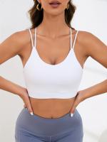 Sujetador Deportivo Blanco Con Doble Tirante Y Cuello En U, Camiseta Sin Mangas Con Lazo Cruzado Sin Espalda entrecruzada - details 10