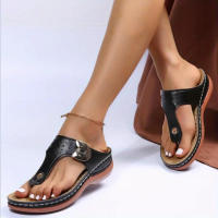 Women's Platform Flip Flops Comfortable Open Toe Slip On Shoes Women Casual Walking Shoes - details 5
