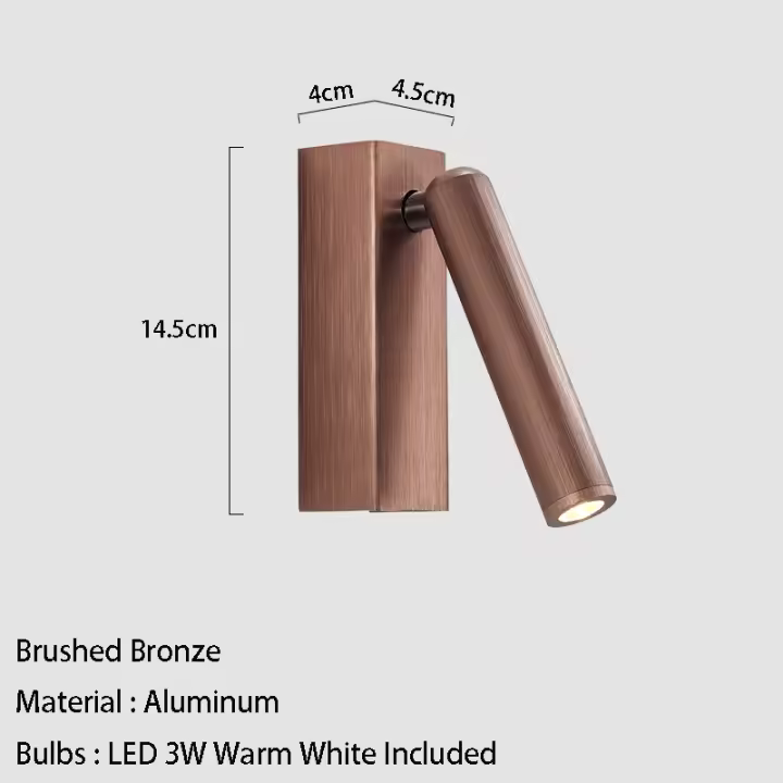 Lámpara de Pared LED Aplique de Pared Giratoria de 350° Luz de Pared Moderna para Dormitorio Sala de Estar - 1