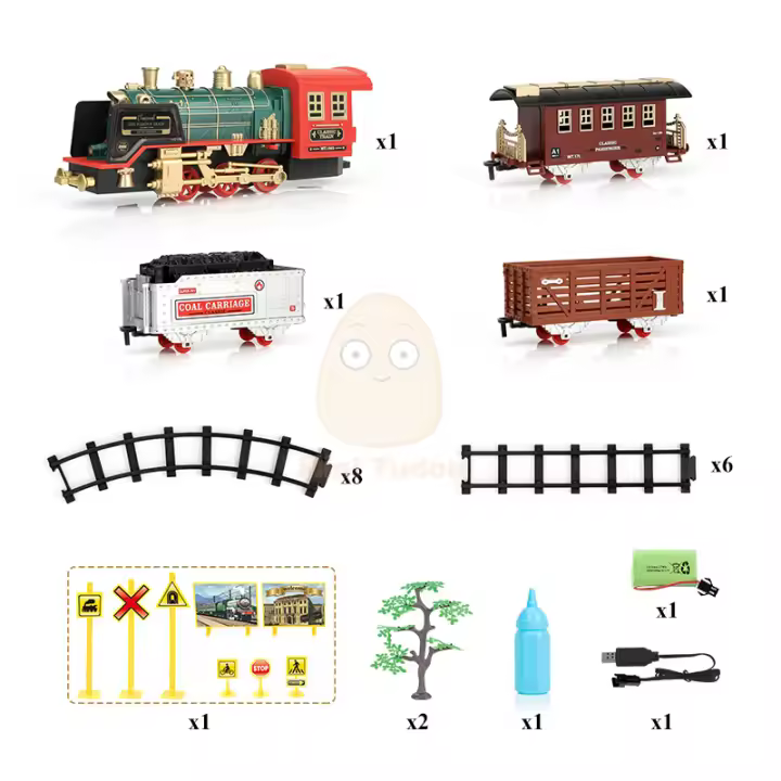 Juguete Educativo de Tren de Riel con Control Remoto Clásico Simulación Agua Vapor Regalo de Navidad para Niños Edad Recomendada 8 Años y Arriba - 1