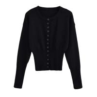 Suéter de Punto con Cuello Redondo Abrigo Suelto para Mujer con Botón Oculto Cálido, Moda y Estilo - details 9