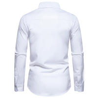 Camisa de Hombre con Bloques de Color a Rayas para Primavera Camisa de Manga Larga para Negocios Casual Blusa Social para Fiesta en Oficina Material Exterior de Poliéster - details 6