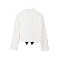 Chaqueta corta de tres piezas con lazo de color contrastante de diseñador 2025, nueva moda femenina de verano con temperamento. - details 2
